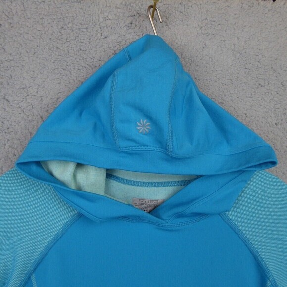 Athleta Womens Neothermal Hoodie Turquoise Blue Size M Style #722073 Baselayer - Picture 2 of 8